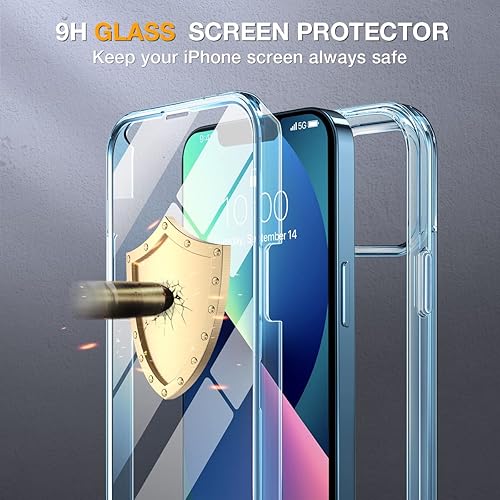 Miniatura 6 de Miracase Funda de cristal para iPhone 13 de 6.1 pulgadas, 2023 mejorada con protector de pantalla de vidrio templado 9H integrado para iPhone 13,