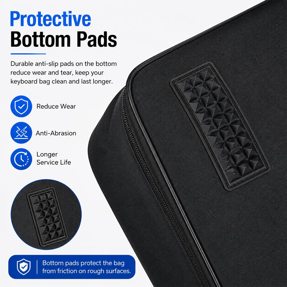 Borsa for Tastiera da 61 Tasti for Casio LK-125 2018-2026 | Custodia imbottita for tastiera elettronica a 61 tasti con maniglie e tasca portaoggetti