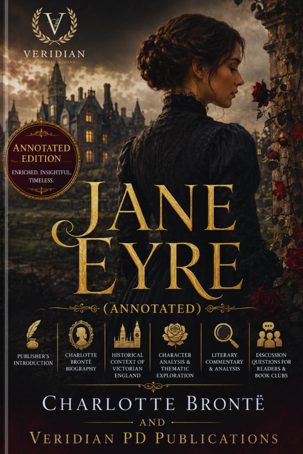 JANE EYRE (ANNOTATED): The Timeless Victorian Classic with Historical Context, Character Analysis, Literary Commentary, and Discussion Questions