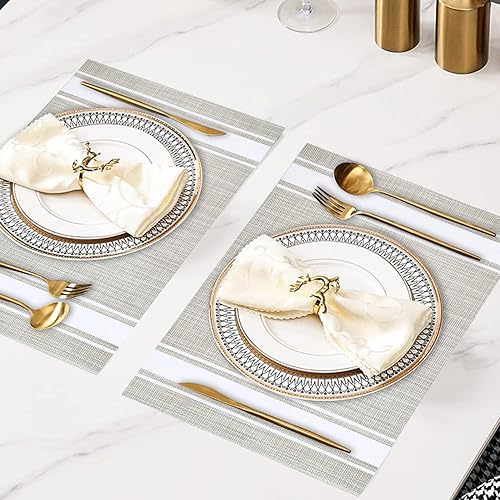 Miniatura 2 de DACHUI manteles individuales resistentes al calor, contra manchas, no se deslizan, lavable, de PVC, manteles individuales tejidos de vinilo