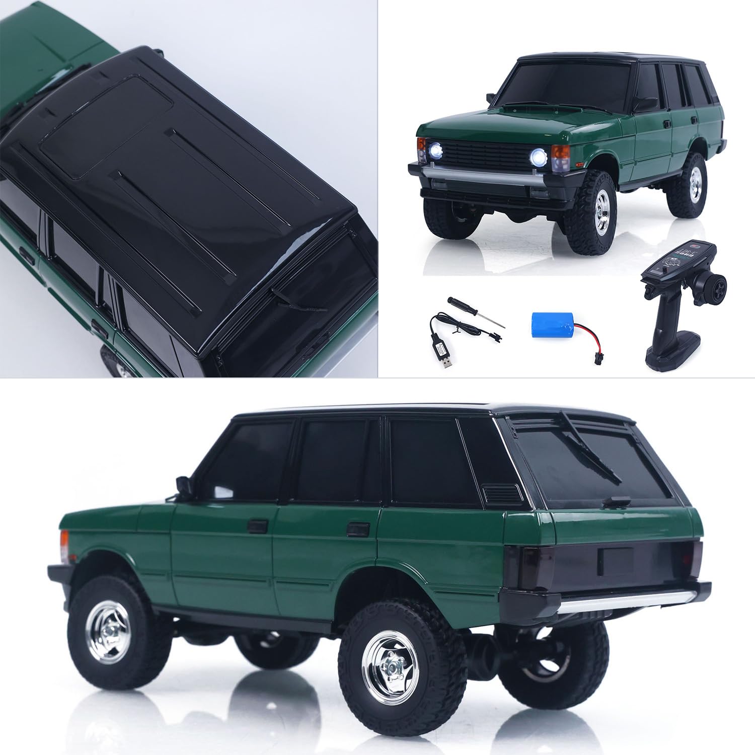 TOUCAN RC HOBBY LDRC LD18401 4 x 4 RC Coche Escalada 1/18 2,4G Simulación Rock Crawler Coche SUV Modelo Listo para Go 280 Motor de Cepillo ESC LED Luz Exterior
