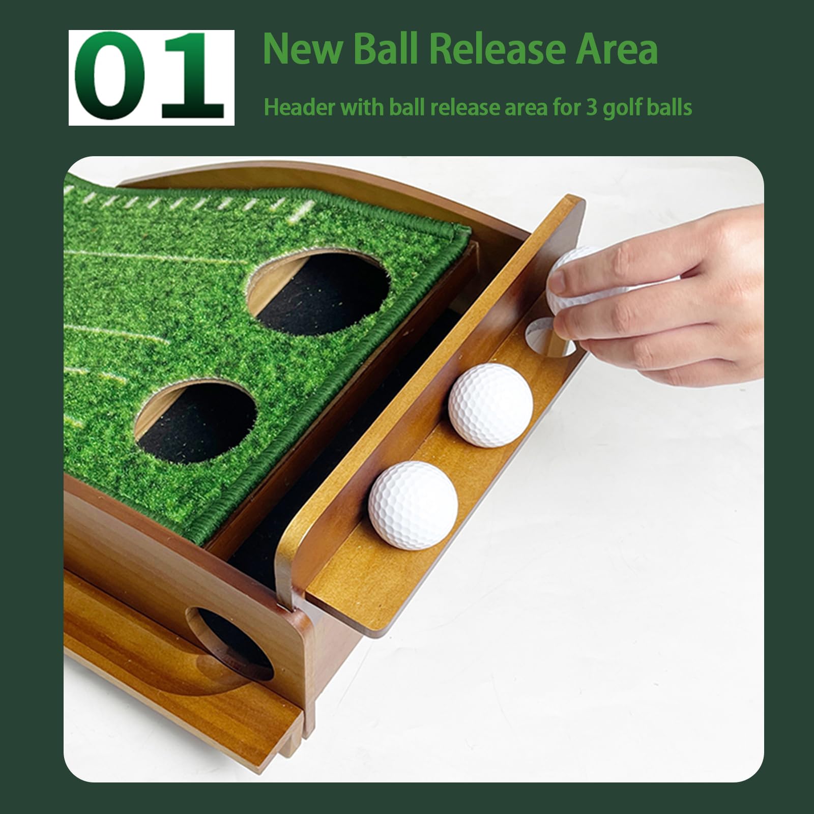 Putting Mat Indoor Golf, Holz Putting Matte, Golf Putting Green Matte, Golf Putting Mats für Männer Spielen Golfspiel zu Hause oder im Büro, Geschenke für Männer