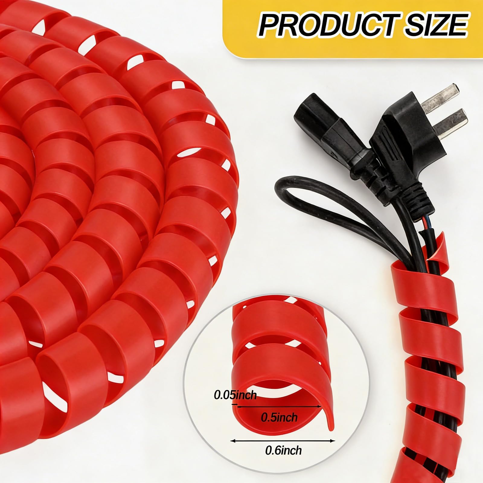 Pangda Protezione per cavo flessibile a spirale da 6,5 m, resistente, per tubi idraulici, tubi a spirale resistenti all'abrasione per tubi idraulici, cavi elettrici, automotive