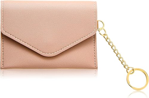 Amabro Bolsa pequeña para monedero, bolsa de cuero para tarjetas, cartera para cambios, con llavero, bolsillo, cartera, bolsa de monedas, estuche