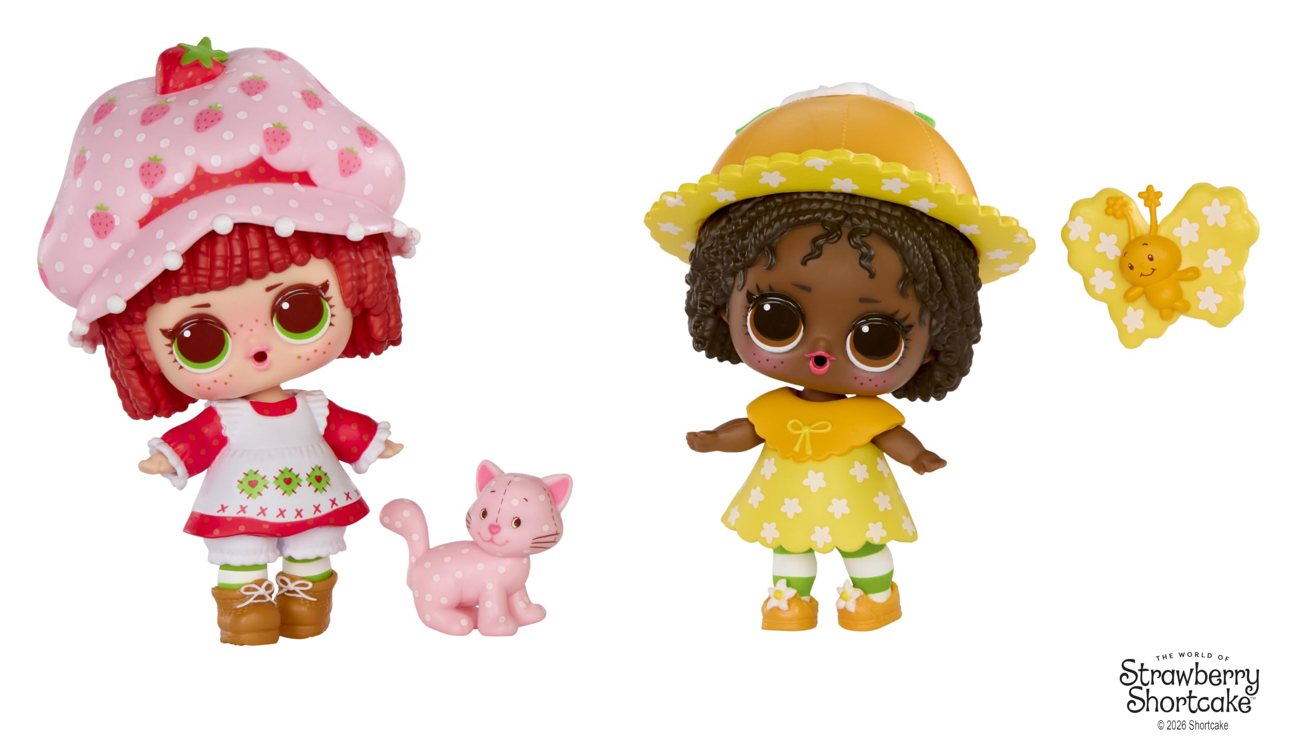 L.O.L. Surprise! Loves Strawberry Shortcake Tots - Bambole profumate da collezione con 7 sorprese, animaletto, biti, scarpe, cappello, set di giochi per la casa delle fragole, età 4+