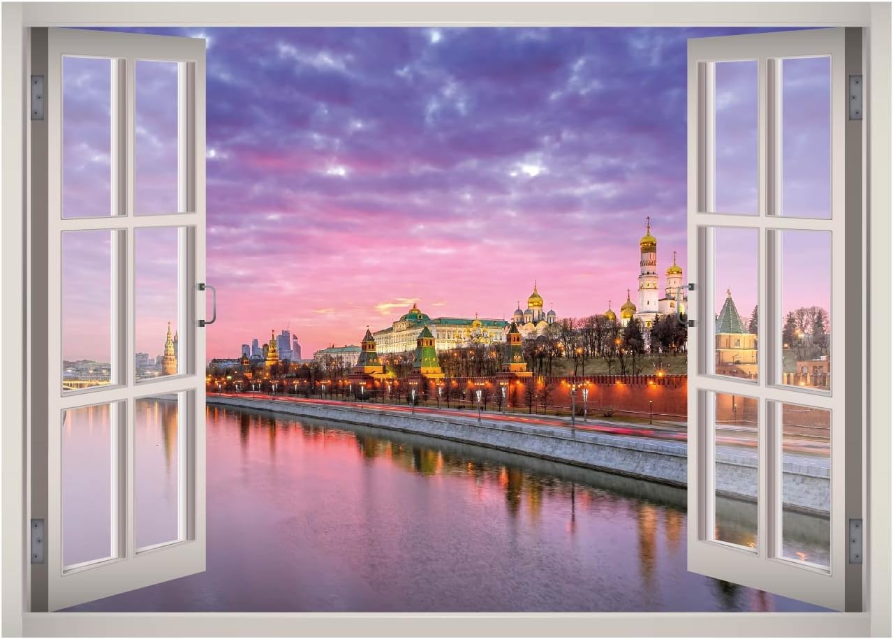 Moscow Kremlin View Window 3d Decal Removable Wallpaper Max 76 Off Art Wall