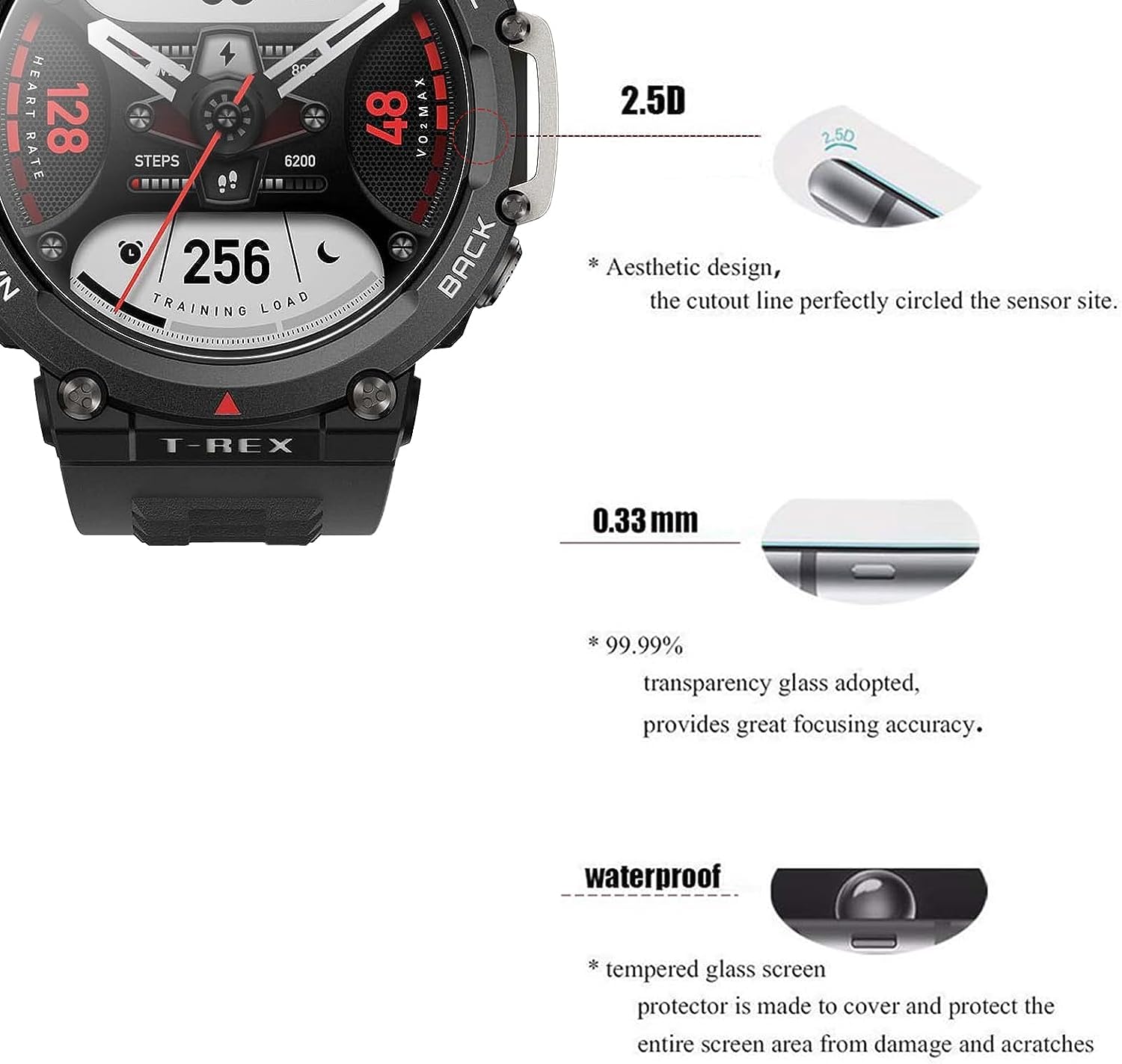 Amazon.co.jp: [Gosento]For Amazfit T-Rex Ultra 47mm ガラスフィルム 