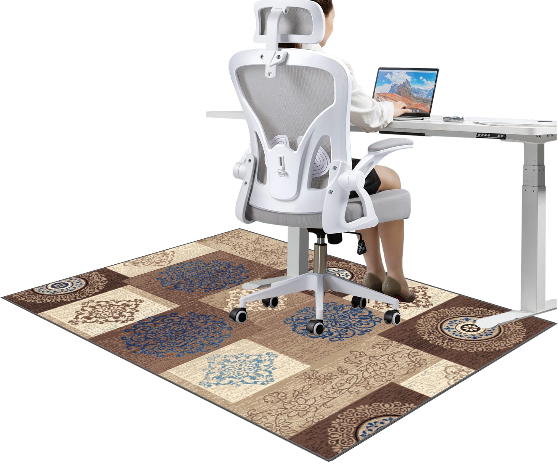 90 x 160 cm Bodenschutzmatte für Hartböden, Schreibtischstuhl Unterlage, Bürostuhl Unterlage Teppich, Computerstuhl Teppiche, Teppich Bürostuhl matten für Laminat, Parkett, Kratzfest Rutschfest