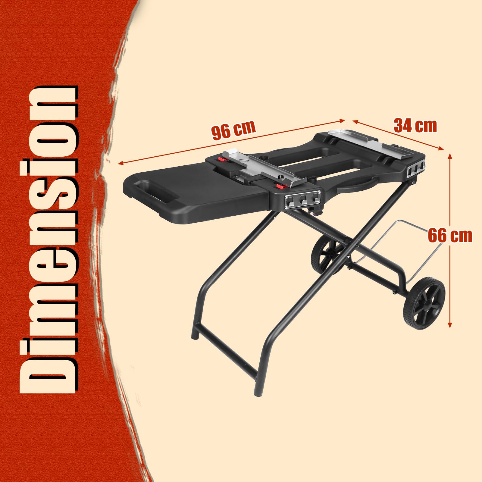 Carro de barbacoa portátil con rueda para Weber Q1200, Q1000, Q2200, Q2000 Serie y Blackstone 43/56 cm, plancha de mesa, soporte plegable