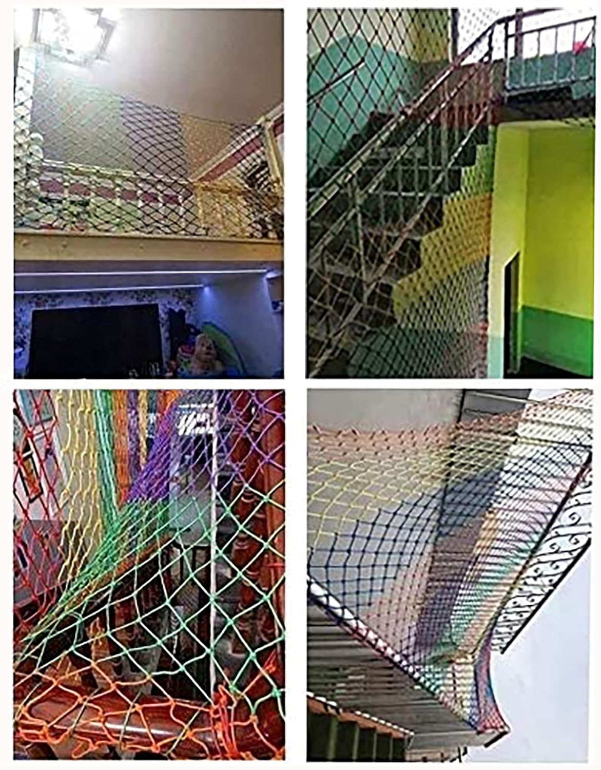 Children's Rope Net Playground Safety Net Stair Fence Pet Protection Net Outdoor Color Railing Decoration Net Garden Plant Net Indoor Ceiling(Size:1×4M) (2×6M)