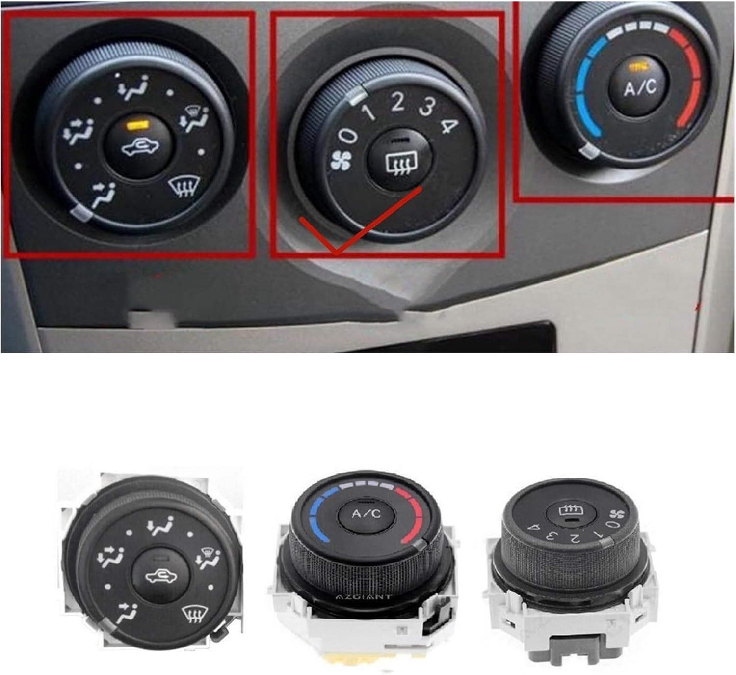 Car Air Conditioning A/C Heating Panel Wind Direction Knob Compatible With Toyota Corolla 2007-2013 Control Temperature Switch