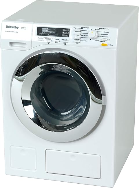 Theo Klein 6941 Lavatrice Miele, Quattro programmi di Lavaggio e rumori Originali, Funziona con e Senza Acqua, Dimensioni- 18,5 cm x 26 cm x 18 cm, Giocattolo per Bambini a Partire dai 3 Anni di età
