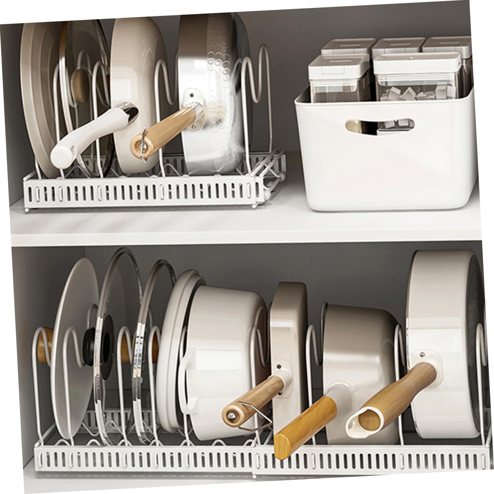 BESTYASH Rejilla Telescópica Para Tapas De Ollas Sin Perforaciones De Metal Soporte Para Tapas De Ollas Para Cocina