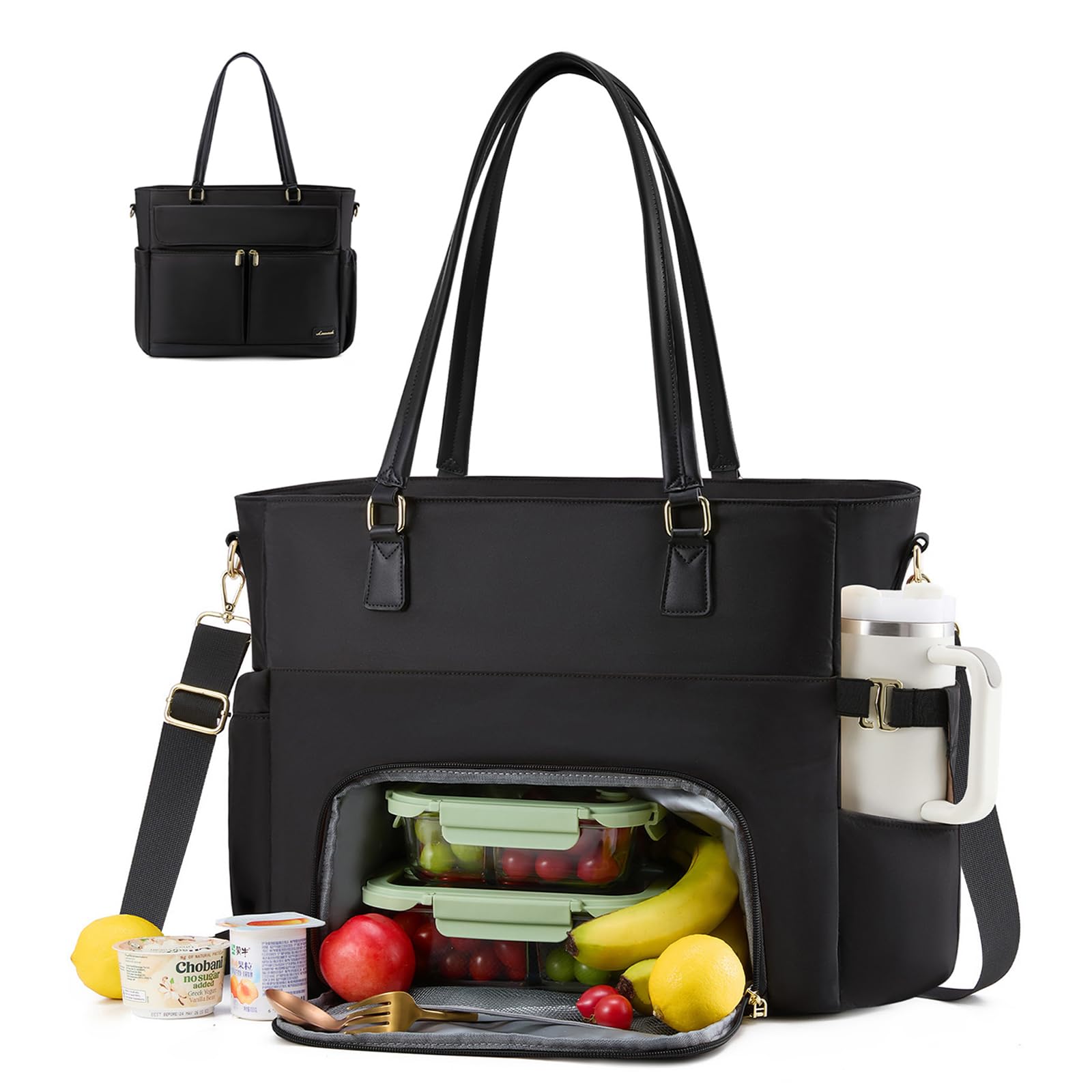 LOVEVOOK Arbeitstasche Damen mit Isolierted Kühlfach Laptop Handtasche Groß