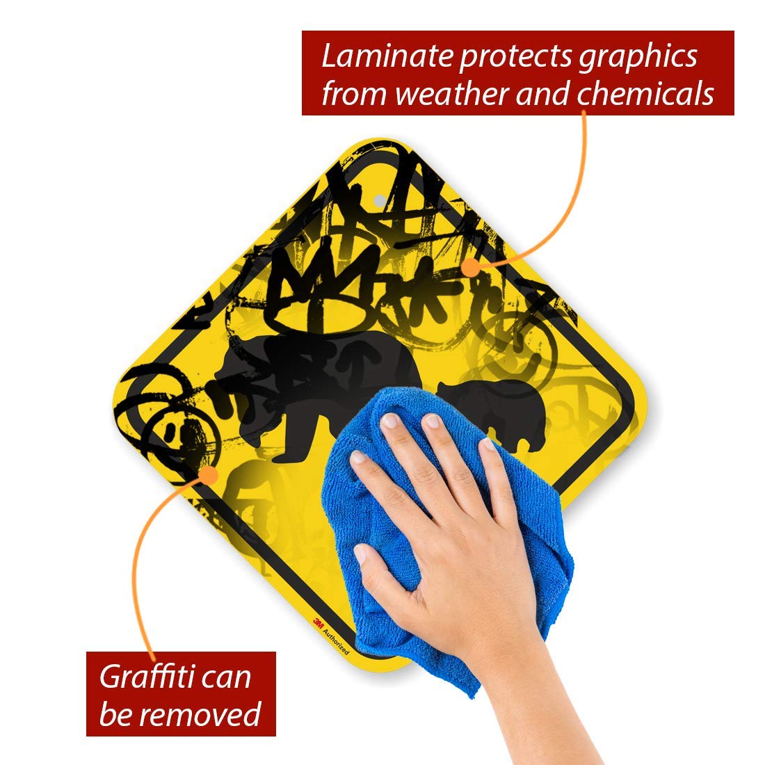 Tech Deals 🔥 SmartSign - K-6562-EG-12x12-D1 Bear Crossing Sign | 12 x 12 3M Engineer Grade Reflective Aluminum