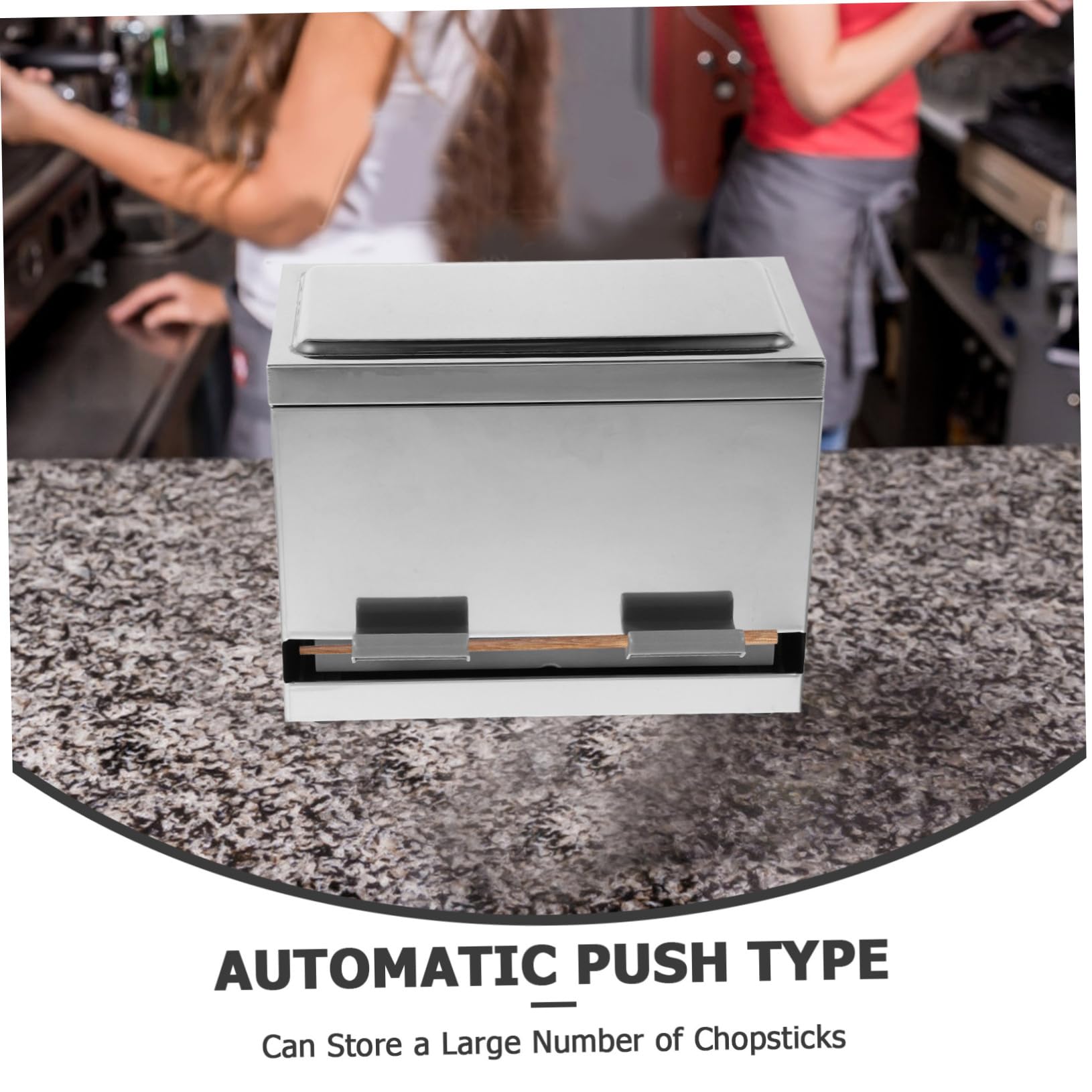 Automatischer Edelstahl Strohhalm Essstäbchen spender mit Pressmechanismus Großer Aufbewahrungsbox für Gastronomie und Haushalt Langlebiger Trinkhalm container Praktischer
