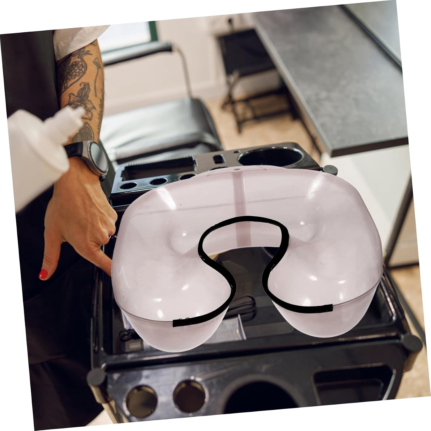 Hair Color Neck Tray Plastic Hair Washing Tray for Salon Lightweight Hairdressing Neck Support Tool for Coloring and Perming Essential Salon Supplies