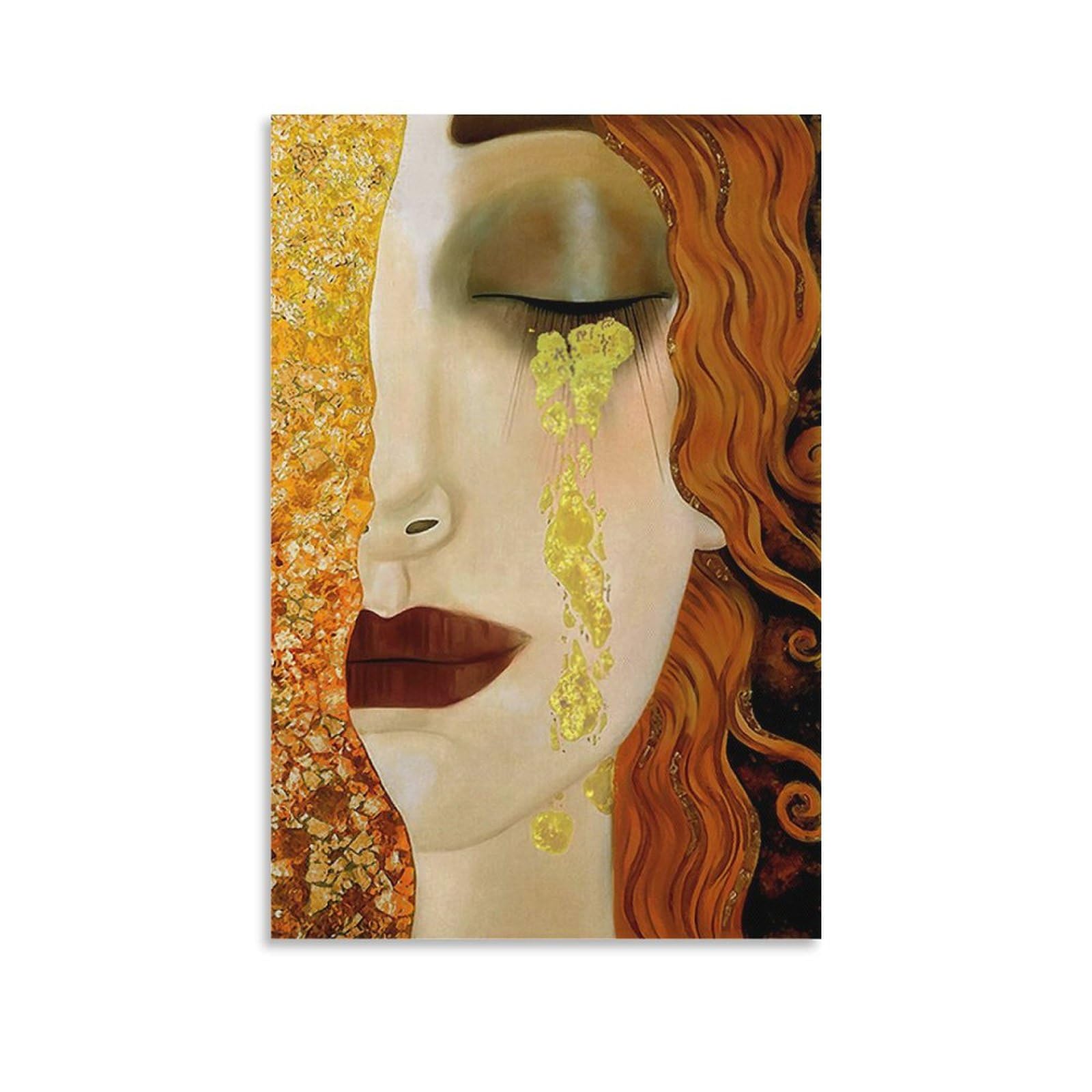 Golden Tears Gustav Klimt Art Painting Posters Canvas Wall Room Decor Aesthetic School Supplies Paintings 24x36inch(60x90cm)