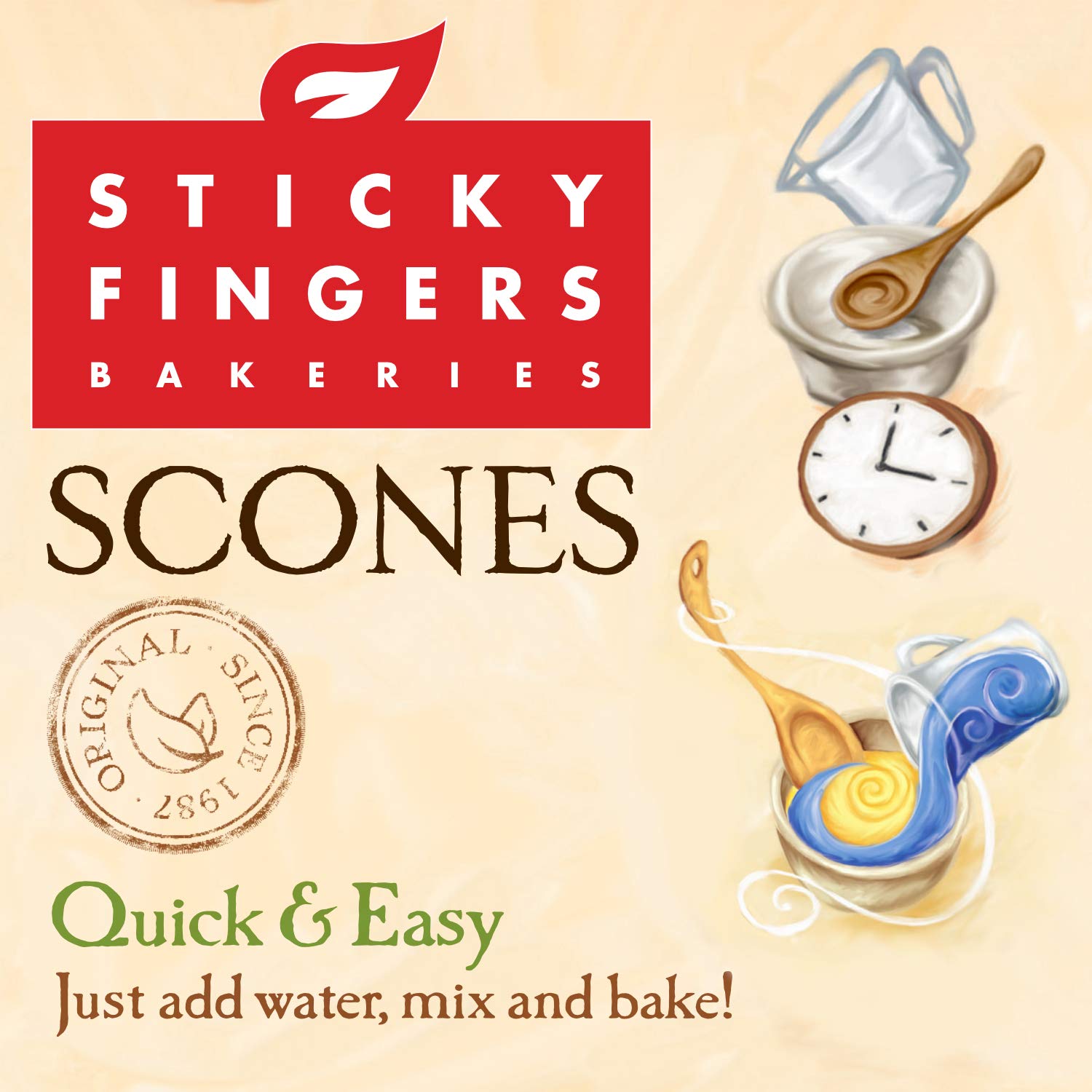 English Scone Mix, Original Flavor by Sticky Fingers Bakeries – Easy to Make English Scones Fresh Baked, Makes 12 Scones (6pk)