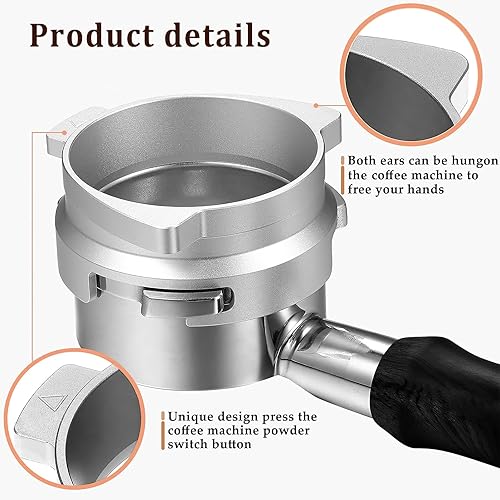 Miniatura 2 de YFWOOD Juego de embudo dosificador y pantalla de disco de 2.126 in, embudo de aluminio ligero para portafiltros Breville Barista, accesorios de café