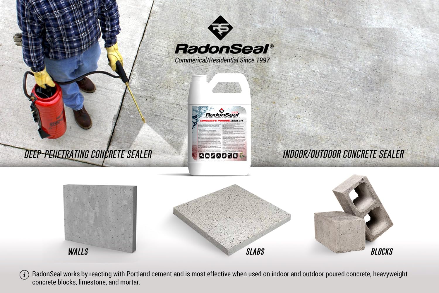 5Gallon RadonSeal Plus Concrete Sealer Waterproofs TimorLeste Ubuy