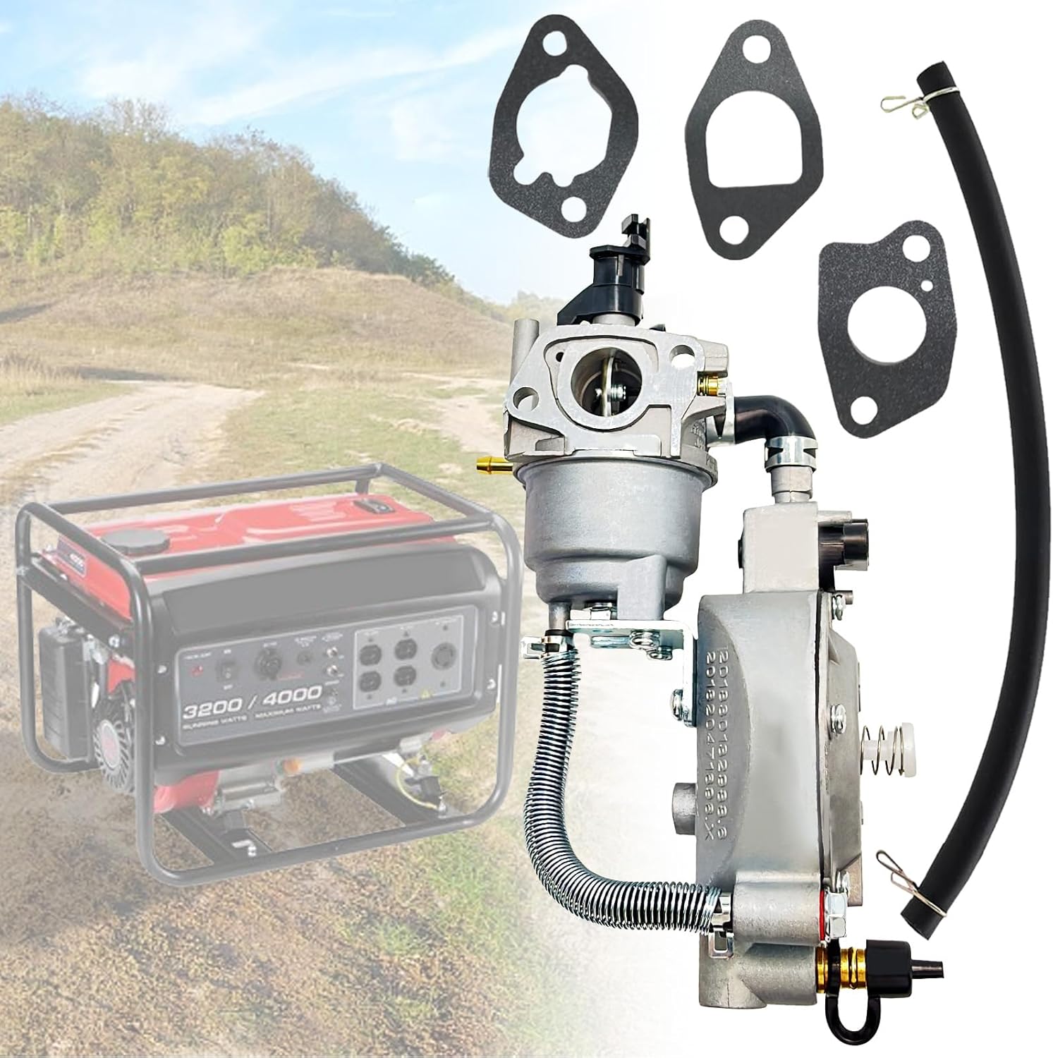 Chikia Huayi Dual Tri Fuel gener-ator Propane Carburetor LPG CNG Conversion Kit for Predator Generac 3200 4000 4375 Champion 3000 3500 4000 Honda GX160 GX200