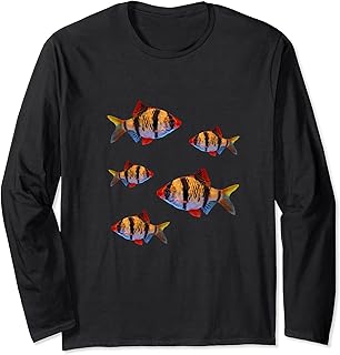 Tiger Barbs Aquarium Fish Tank Keepers Schooling Fish Lover Long Sleeve T-Shirt