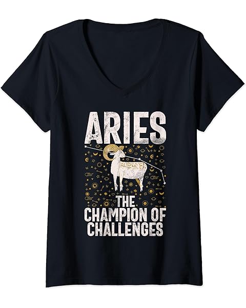 Womens The Champion of Challenges Aries V-Neck T-Shirt
