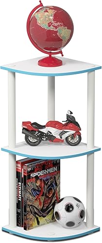 Vista 18 de Furinno - Turn-N-Tube - Estantería tubular esquinera multipropósito, 3 niveles, nogal oscuro (modelo 12077DWN) Ámbar