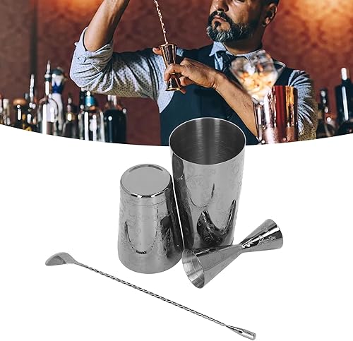 Miniatura 5 de Kit de barman de acero inoxidable Boston Cocktail Shaker Set multifuncional para mezclar bebidas, hogar, bar, fiesta (juego 2)