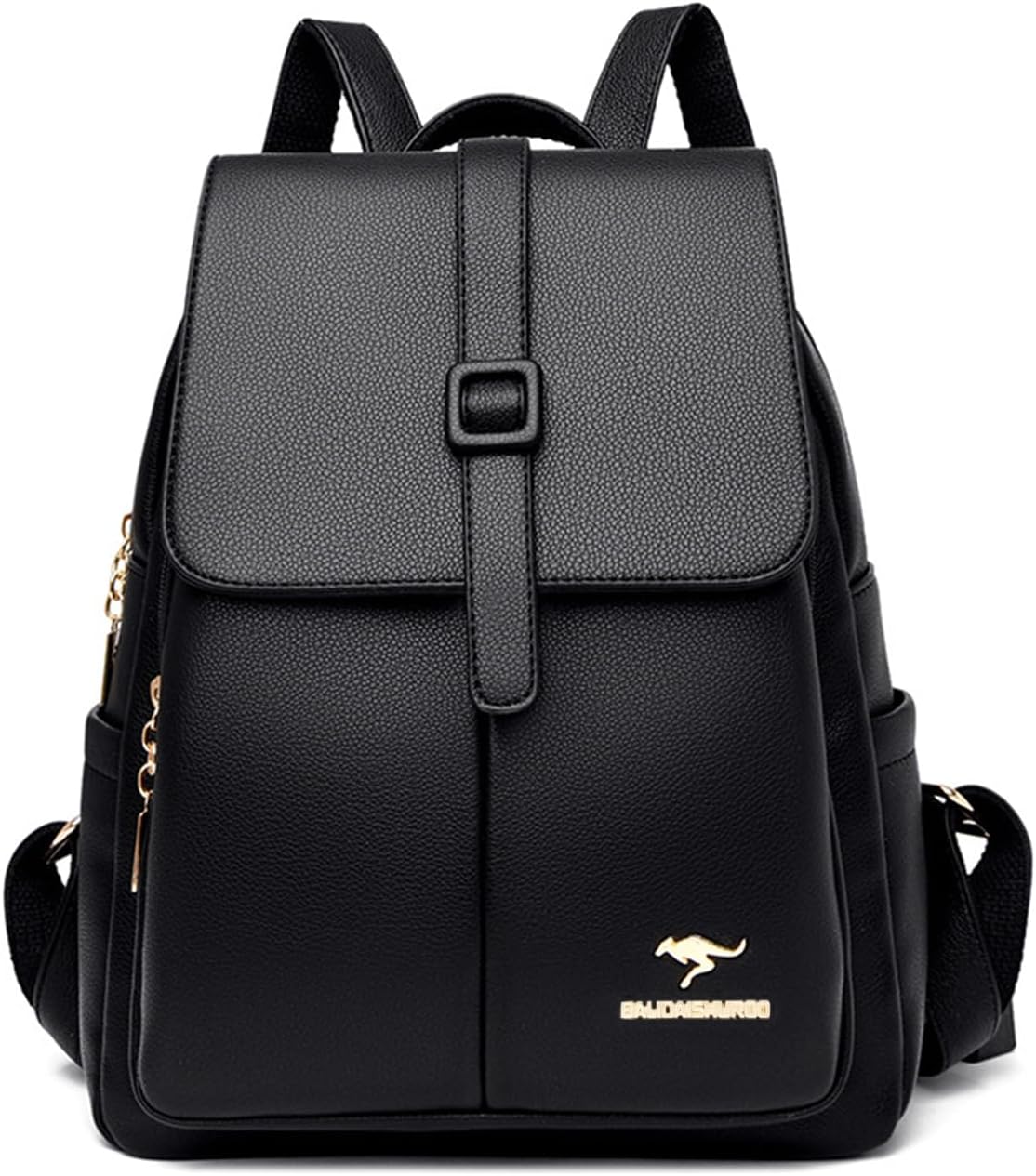 NICOLE & DORIS Zaino elegante da donna, Zaino antifurto, Pelle PU, Zaino piccolo per la scuola, Zaini da viaggio casual con patta, Nero, Casual,Elegante