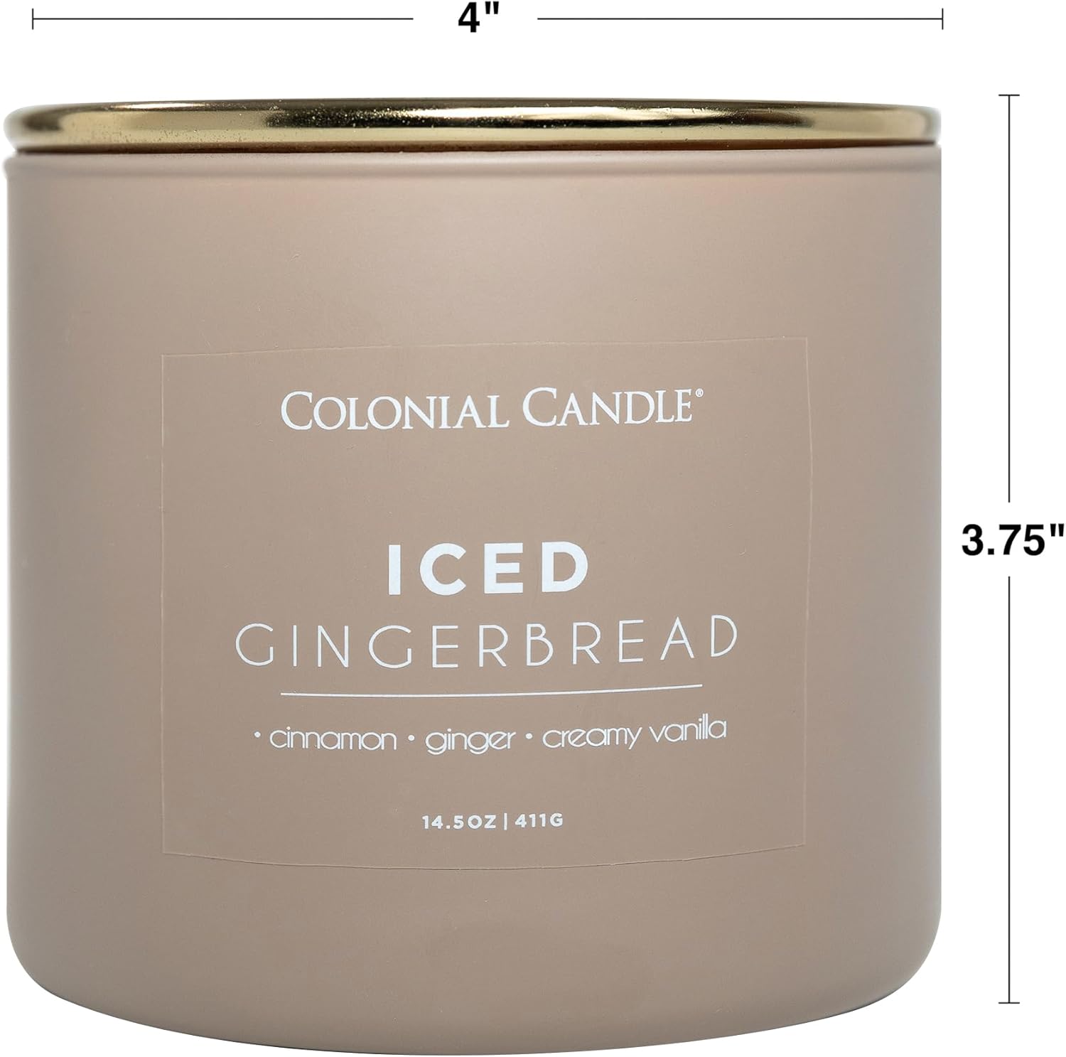 Colonial Candle Iced Gingerbread Scented Jar Candle, Pop of Color Collection, 3 Wick, 14.5 oz - Up to 60 Hours Burn - Image 3