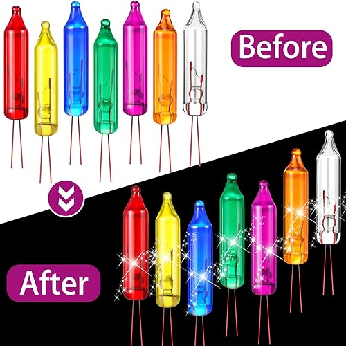 Miniatura 5 de Mudder 200 unidades de 2.5 V Navidad 50100150200 unidades de mini luces incandescentes de alambre de repuesto bombillas de repuesto para interiores