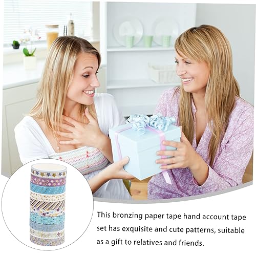Miniatura 6 de EXCEART 20 rollos de cinta adhesiva Washi de estampado en caliente, cinta adhesiva Washi para manualidades, regalos de Japón, cinta Washi impresa,