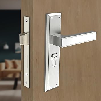 Primax Door Locks - 8081 Mortise Door Lock for Main Door/Bedroom/Home/Handle Set 3 Keys (APS-8081, Chrome & Matt)