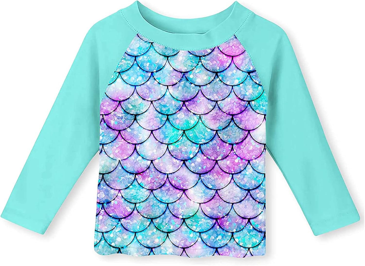 Kids Girls Rash Guard 2pcs Swimsuit Long Sleeves Mermaid Bathing Suit Swimwear Sunsuit UPF 50+ - Image 3