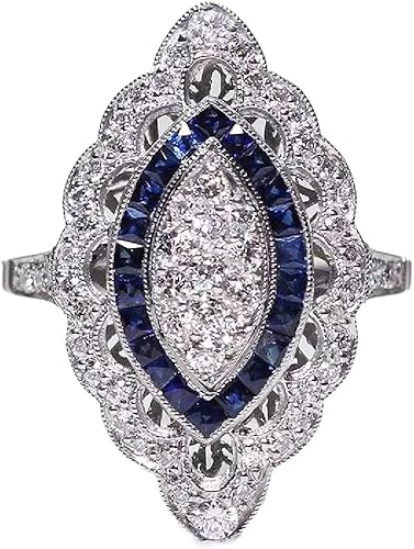 Anillo de plata de ley 925 brillante con diamantes de zafiro, corte lágrima, circonita cúbica, anillos de compromiso de eternidad, anillo de boda