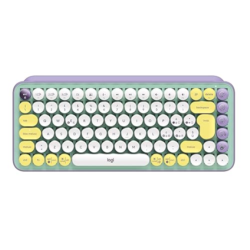 Logitech POP Keys Tastiera Meccanica Wireless con Tasti Emoji Personalizzabili, Design Compatto Durevole, Bluetooth o USB, Compatibilità Multidispositivo e OS, Italiano QWERTY - Daydream - Daydream - POP Keys