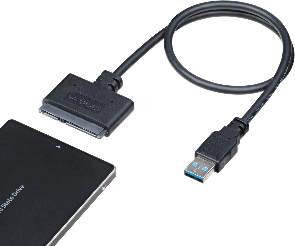 StarTech.com SATA to USB Cable - USB 3.0 to 2.5” SATA III Hard Drive Adapter - External Converter for SSD/HDD Data Transfer (USB3S2SAT3CB)