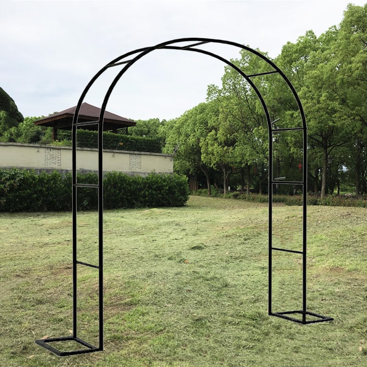 Garden Metal Garden Arch Large Wedding Arches Trellis Rose Archway Arbor Flower Stand, for Climbing Plants, Decorative Wedding Arch Wide 120cm 140cm 180cm 200cm 240cm (Size : 5.9x7.2ft)