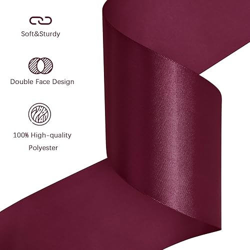 Miniatura 1221 de Cinta de satén verde esmeralda de doble cara de 1-1/2 pulgadas x 50 yardas, cinta de poliéster verde esmeralda para envolver regalos, muy adecuada