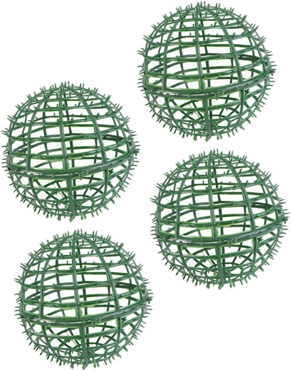 4 pcs Topiary Frame Decorative Faux Plant Balls for Garden Patio Balcony and Wedding Decoration Frame Arrangement Shelf