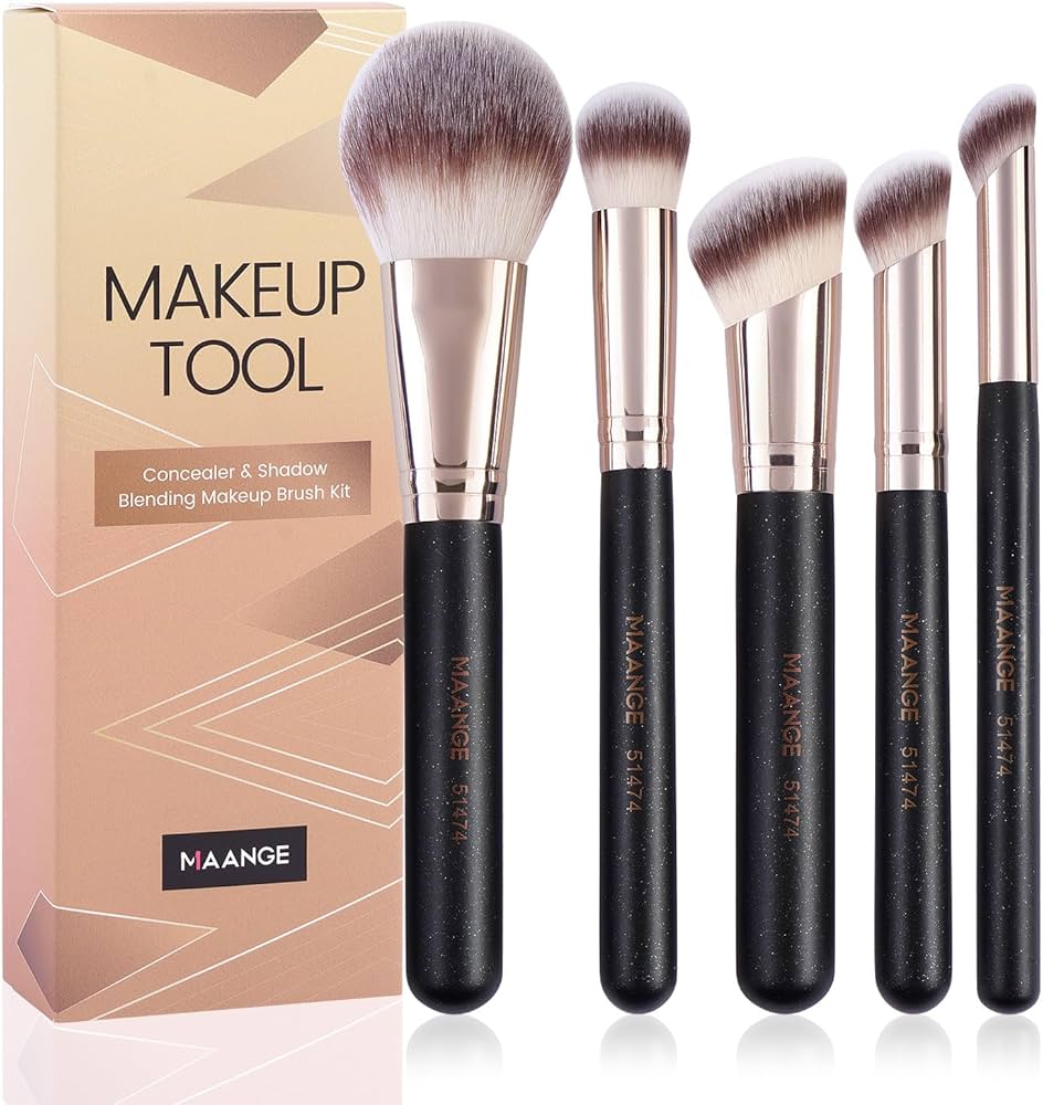 Amazon.com: MAANGE Makeup Brush Set 5-Piece Professional Synthetic