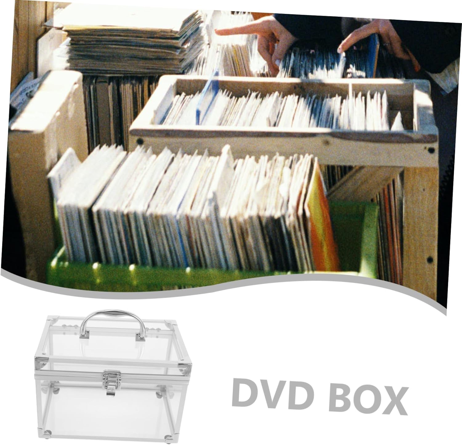 Cd Storage Box Large Capacity Organizer for DVDs and Stylish and Durable Container for Home and Travel Transparent Acrylic Design with Handle for Music and Movie Collections