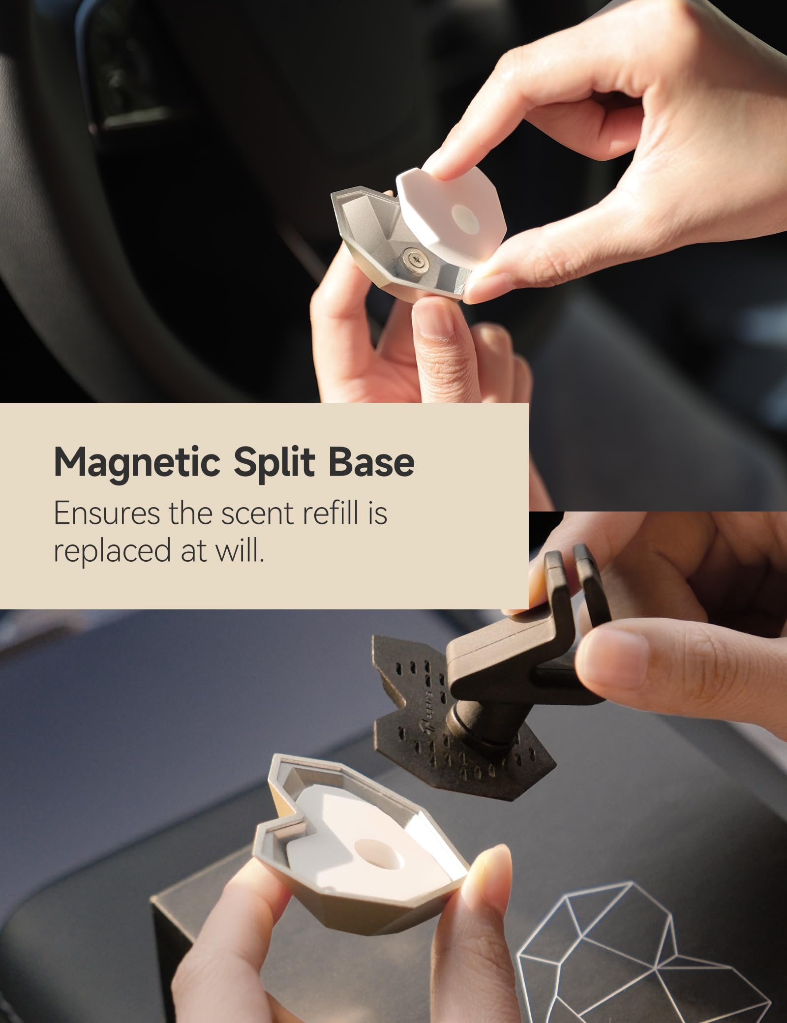 TPARTS Ambientador especialmente diseñado para Tesla Model 3 Model Y, difusor de aromas de fragancia Cyberheart con 2 recambios de aroma, se adapta a todos los Tesla Model 3/Y Airvent (Mysterious