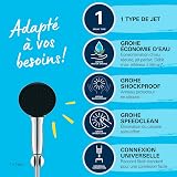 GROHE Vitalio Start 110 Set Supporto a Muro (1 getto Rain fisso, supporto a parete, flessibile, SpeedClean anticalcare), Cromo, 27944001 - 3