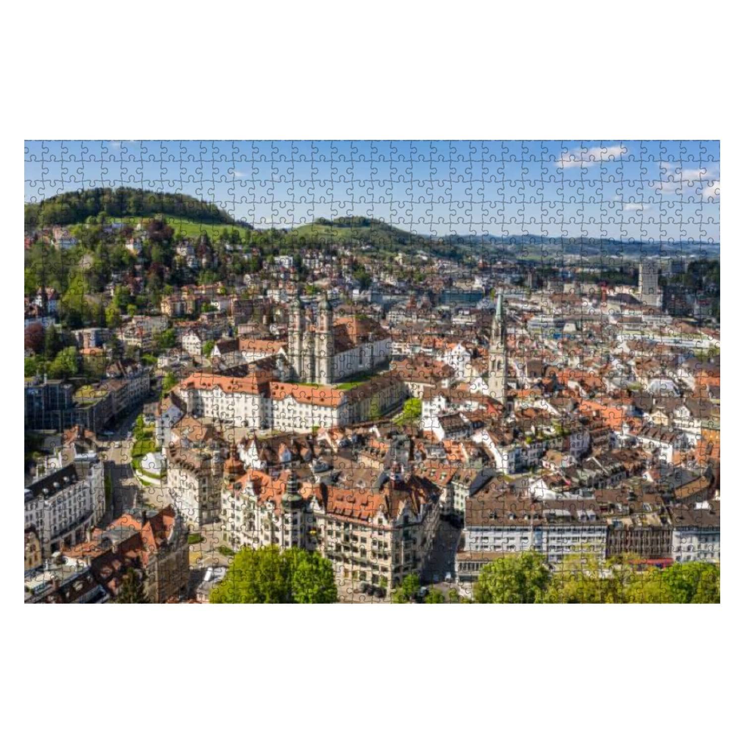 Stunning view of the Saint Gallen old town with its famous monastery 1000 Pieces Wooden Jigsaw Puzzles for Adults Decompression DIY Children Educational Puzzles Creative Games Toys Gift Home Decor