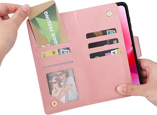 Miniatura 4 de LBYZCASE Funda para Moto G Power 2022, funda tipo cartera para Motorola G Power (2022), piel de lujo de alta calidad, bolsillo con cremallera,