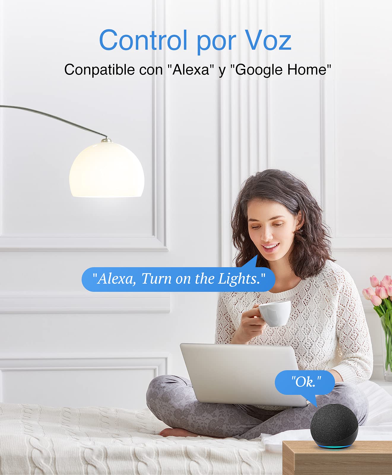 GHome Smart Inteligentna listwa zasilająca Alexa z 3 gniazdami i 3 USB, programowalna listwa zasilająca WiFi z monitorowaniem zużycia, funkcja Smart Plug Timer, kompatybilna z Alexa i Google Home, 1,5