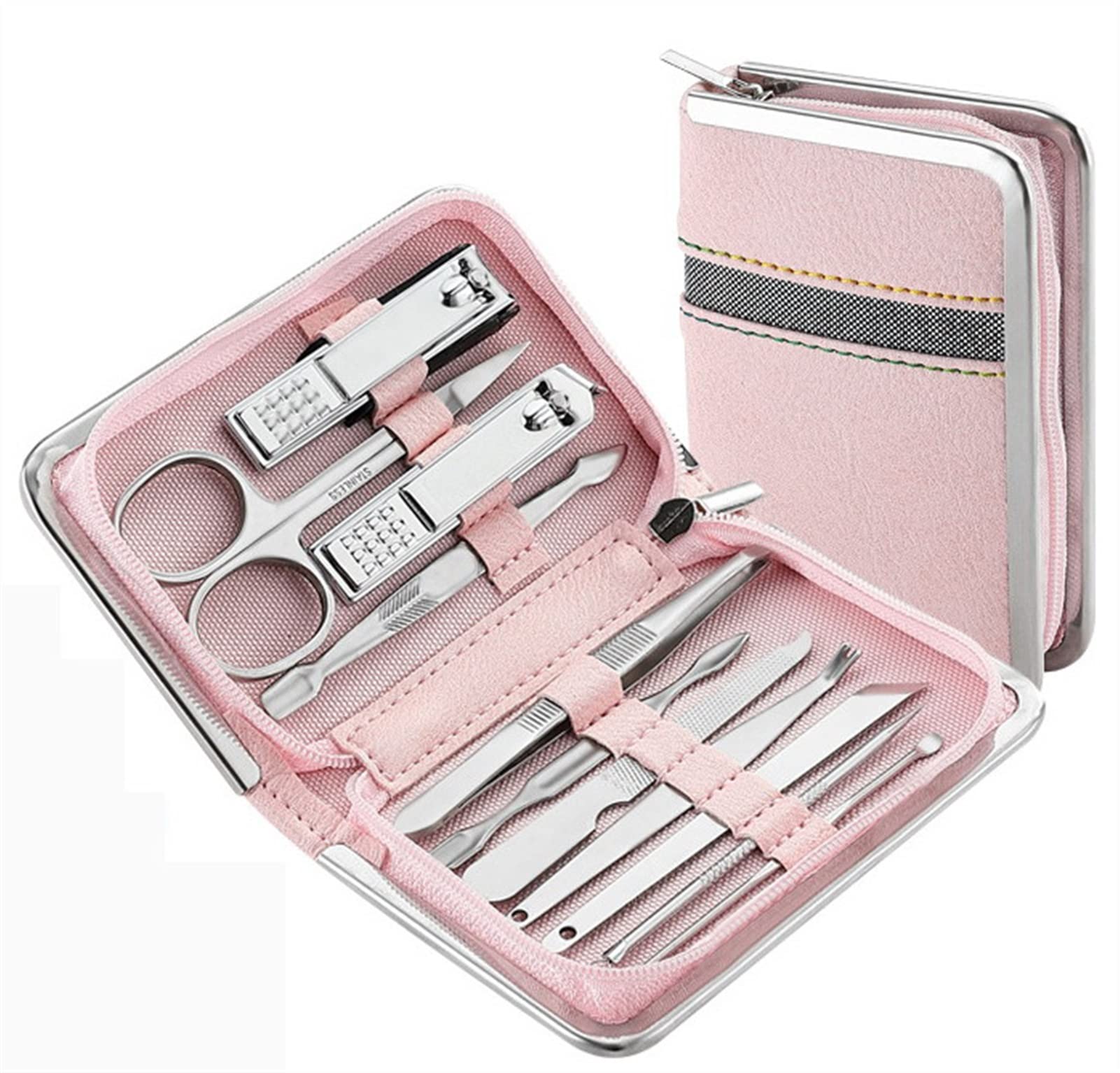 Zestawy narzędziowe 11-26 szt. Obcinaczy do paznokci Zestaw do manicure Obcinacz do paznokci ze stali nierdzewnej Zestaw narzędzi(11pcs pink)